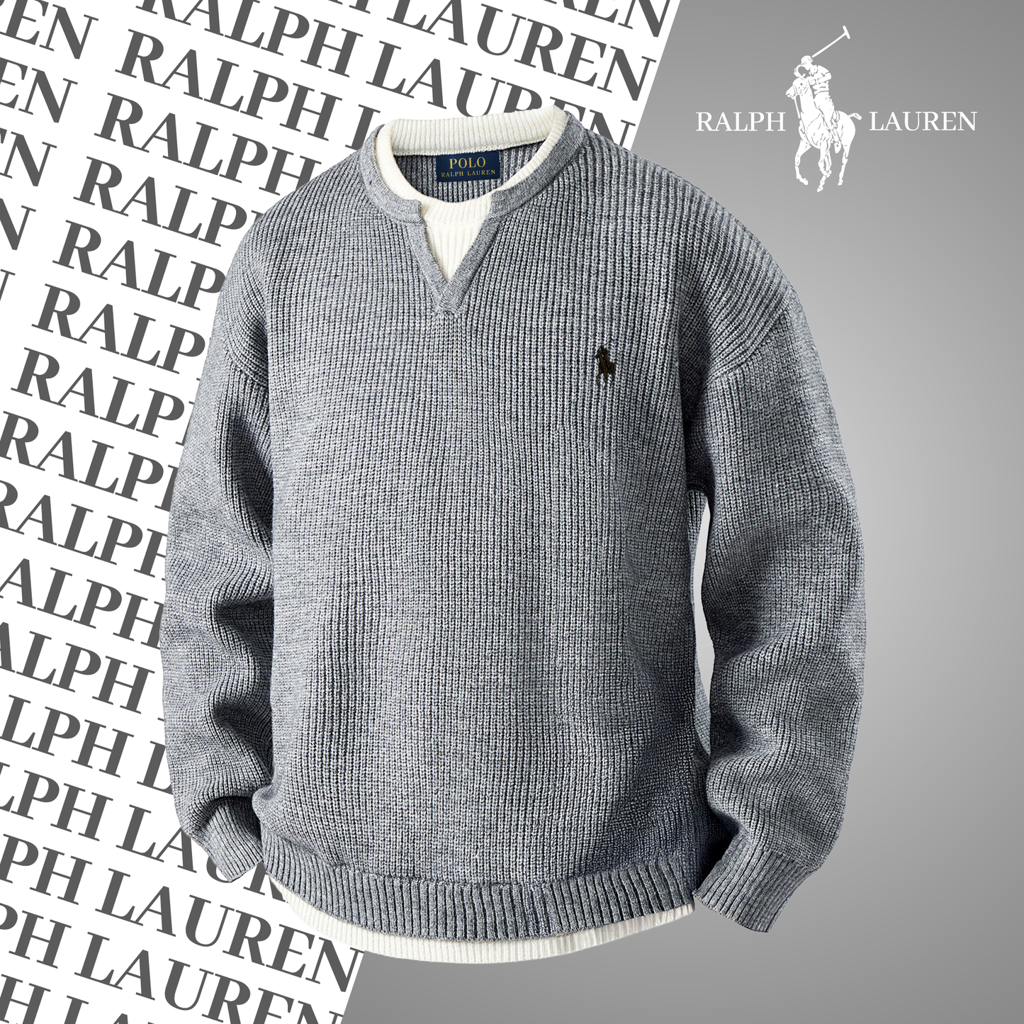 RL ©Heritage Split-Neck Sweater – Signature Knit